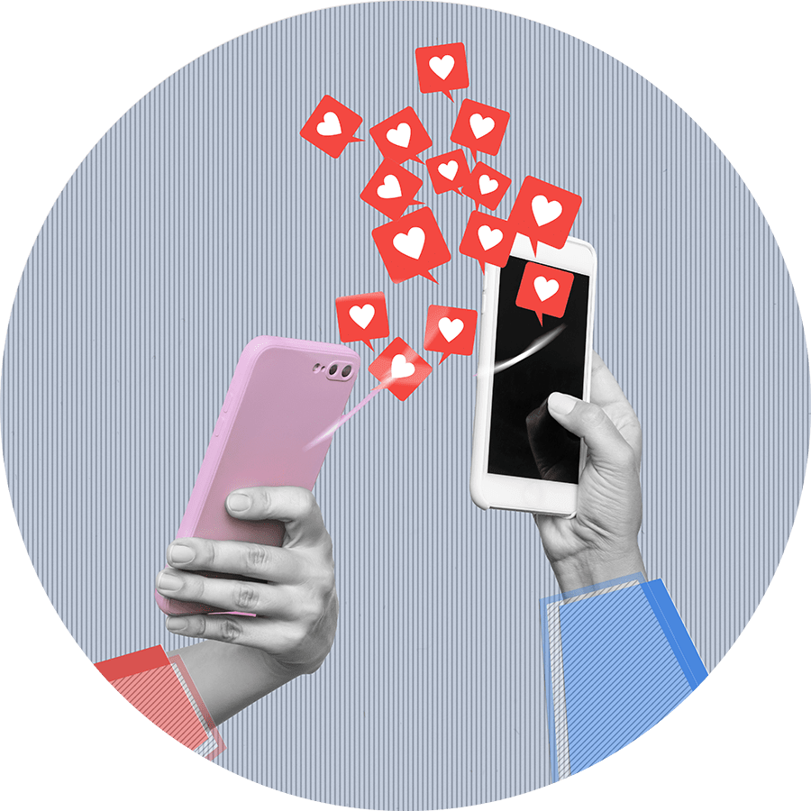 2 Smartphone und Likes Grafik